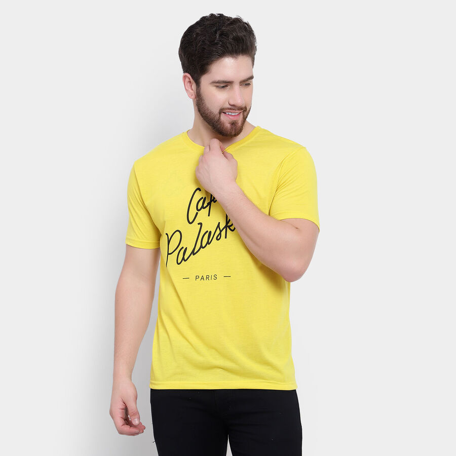 Round Neck T-Shirt, Yellow, large image number null
