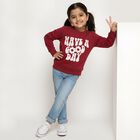Girls' Sweatshirt, मरून, small image number null