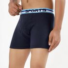 Men's Deep Midnight Navy Regular Fit Sports Waistband Trunks, Navy Blue, small