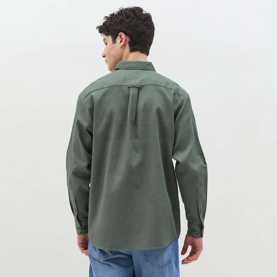 Men's Muted Olive Green Cotton Classic Casual Shirt, ओलिव, large image number null