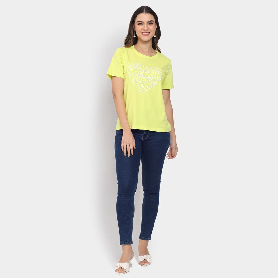 Ladies' Round Neck T-Shirt , Lemon, large image number null