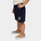 Infants' Navy Blue Regular Fit Graphic Printed Half Pant, Navy Blue, small