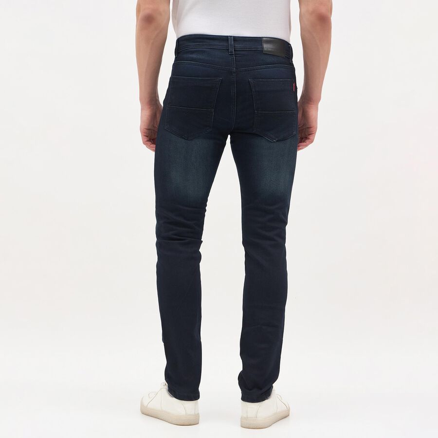 Men's Dark Indigo Slim Fit Jeans, गहरा नीला, large image number null