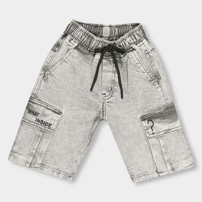 Boys' Light Gray Cargo Style Jamaican Shorts