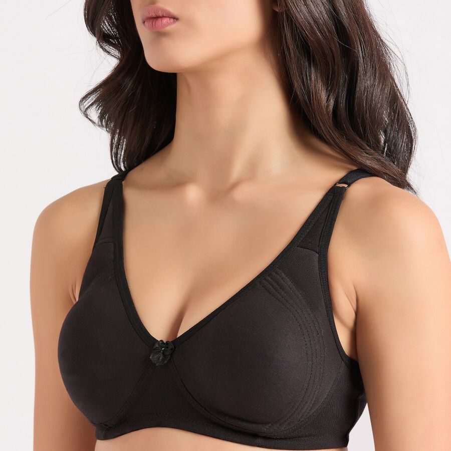 Ladies' Non-Padded Bra, काला, large image number null