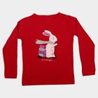 Girls Fuchsia Round Neck Regular Top, रानी (फ्यूशिया), small