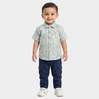Infants Green Cotton Casual Shirt, हल्का हरा, small