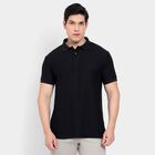 Men's Collared Half Sleeves T-Shirt, Navy Blue, small image number null