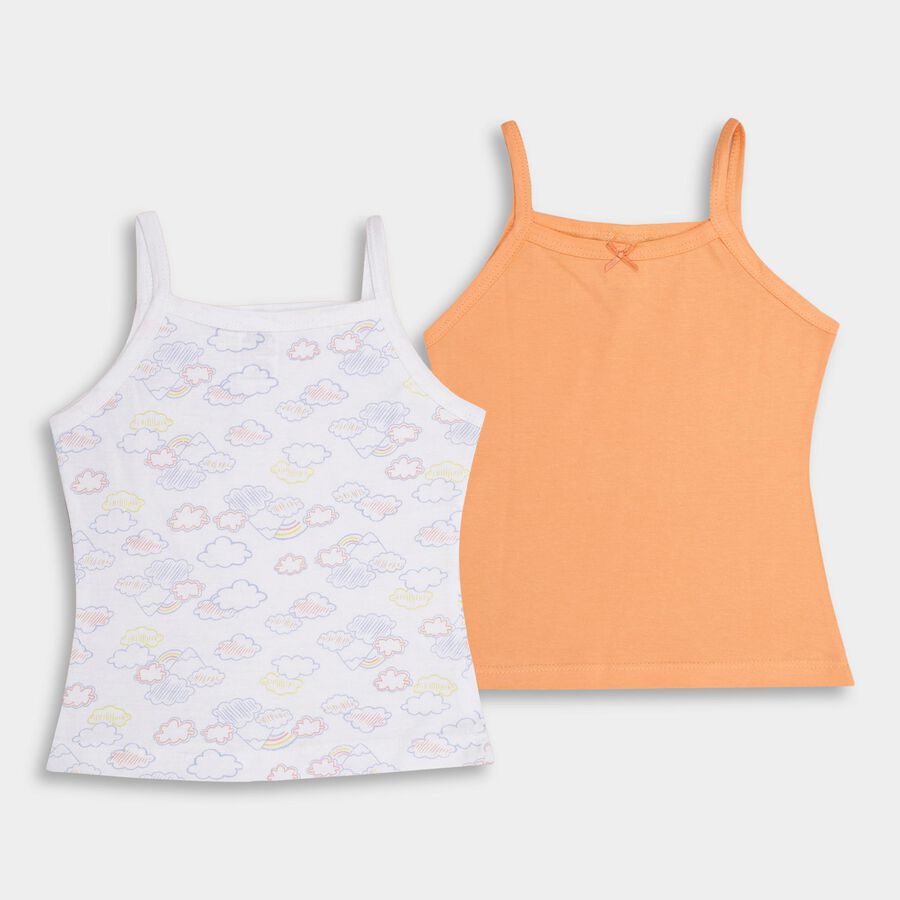 Girls' 100% Cotton Vest (Pack of 2), Peach, large image number null