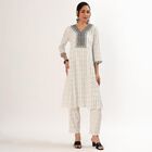 Women's Eggshell White Embroidered Ethnic Set, Off White, small image number null