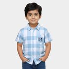 Boys Light Blue Cotton Half Sleeve Classic Casual Shirt, Light Blue, small image number null