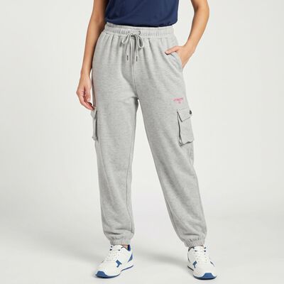 Women's Grey Jogger Fit Cargo Track Pants