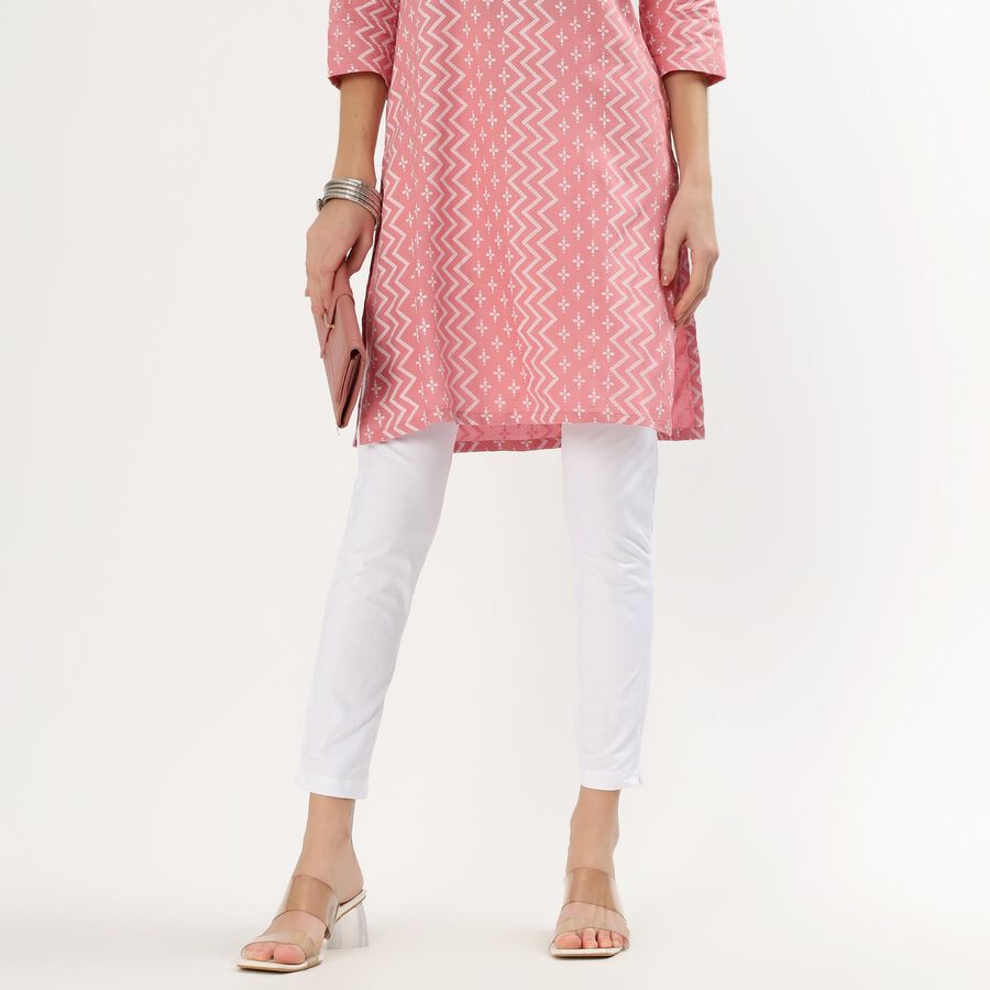 Women's Cotton Blend Comfortable Churidar, White, large
