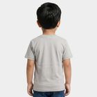 Boys Grey Crew Neck Regular Boys T-Shirt, हल्का ग्रे, small