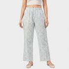 Women's Light Blue Regular Fit Printed Palazzos, हल्का नीला, small