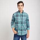 Cotton Checks Casual Shirt, Dark Blue, small image number null