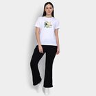 Ladies' 100% Cotton Round Neck T-Shirt , White, small