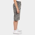 Boys' Grey Relaxed Fit Printed Cotton Jamaican Shorts, Light Grey, small