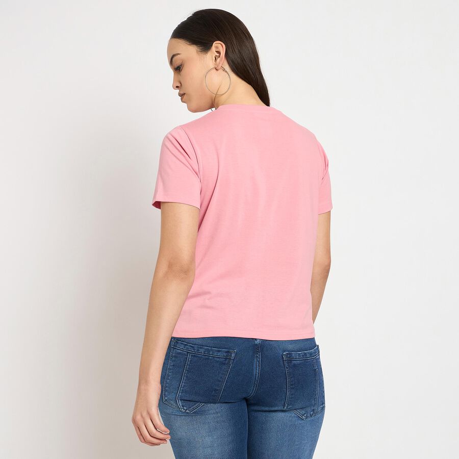 Ladies' Round Neck T-Shirt, हल्का गुलाबी, large image number null