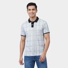 Men's Dark Green Cotton Polo Neck Casual T-Shirt, गहरा हरा, small