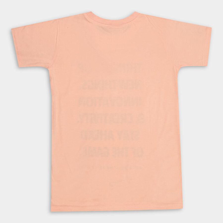 Boys' Half Sleeves T-Shirt, पीच, large