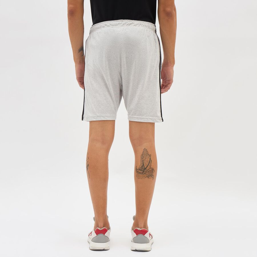 Men's Light Heather Grey Regular Fit Side-Striped Bermuda Shorts, मिश्रित हल्का ग्रे, large image number null