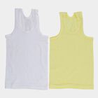 Boys' Multicolour Cotton Round Neck Minimalist Vest, पीला, small