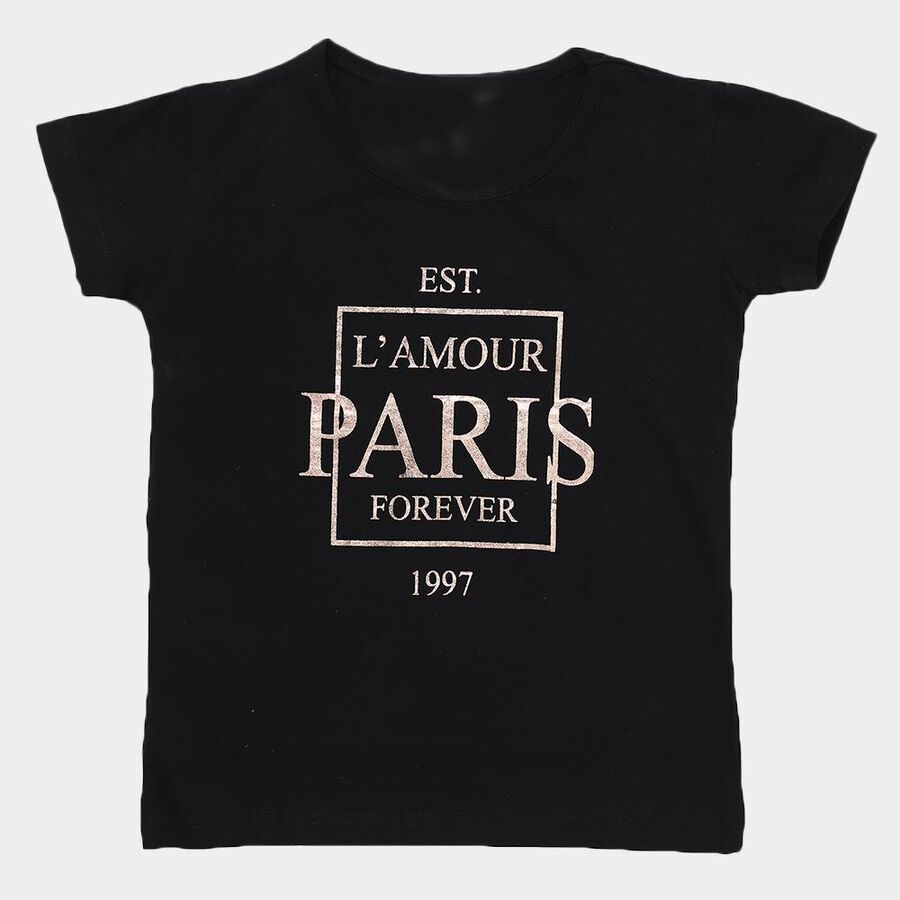 Girls' T-Shirt, काला, large