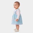 Infants' Light Blue Fit and Flare Embroidered Pinafore Frock, हल्का नीला, small