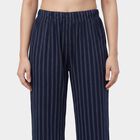 Women's Navy Blue Regular Fit Checkered Pyjama, नेवी ब्लू, small