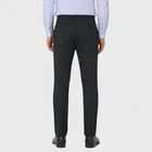 Men's Navy Blue Slim Fit Checked Casual Trousers, नेवी ब्लू, small