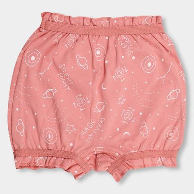Girls' Dusty Rose Regular Fit Printed Bloomers