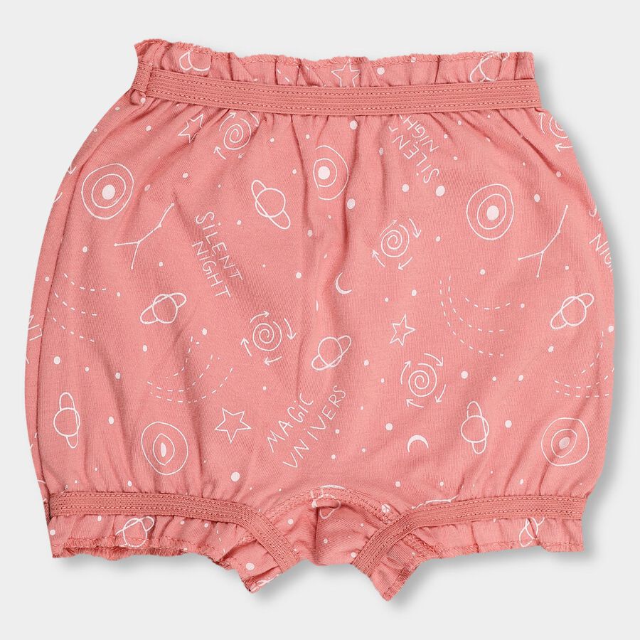Girls' Dusty Rose Regular Fit Printed Bloomers, Peach, large image number null
