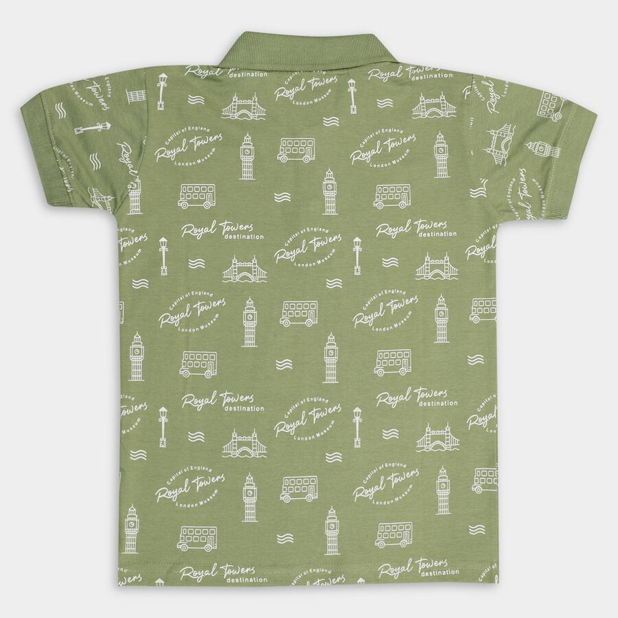 Boys' 100% Cotton Half Sleeves T-Shirt , Olive, large image number null