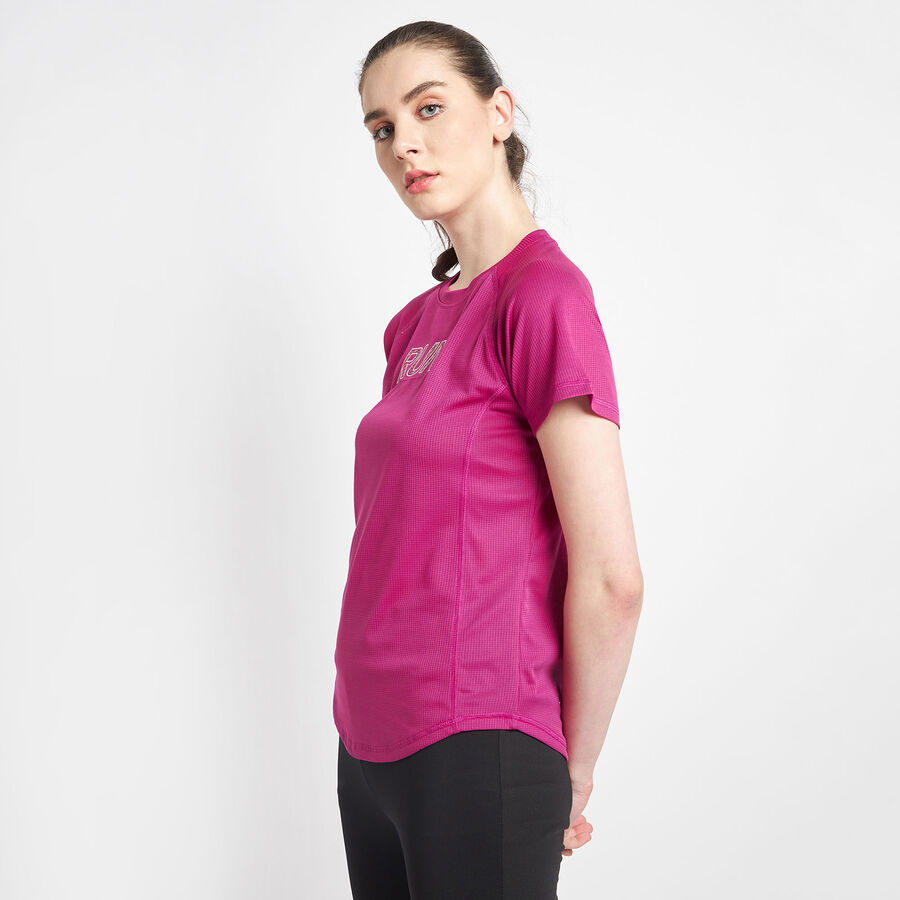 Round Neck T-Shirt, गुलाबी, large image number null