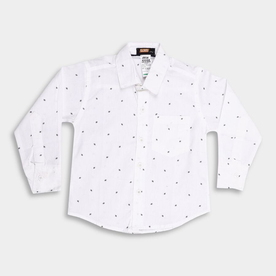 Boys'100% Cotton Casual Shirt, White, large image number null