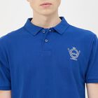 Men's Dark Blue Cotton Polo Neck Classic T-Shirt, Dark Blue, small