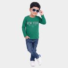 Boys Green Crew Neck Regular Boys T-Shirt, Dark Green, small