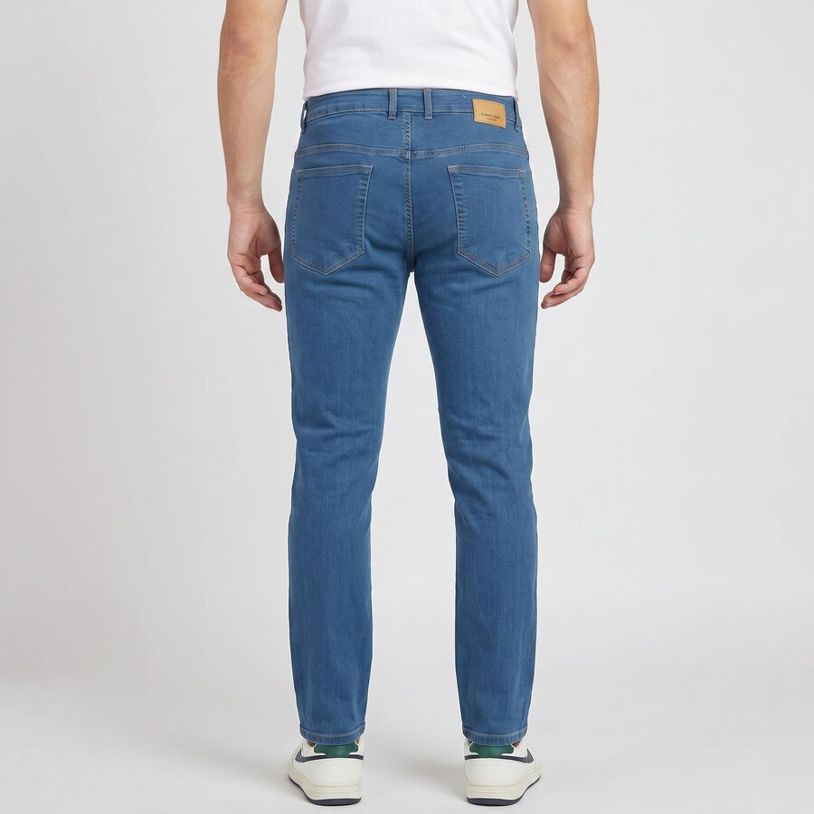 Men's Light Blue Slim Fit Washed Jeans, हल्का नीला, large