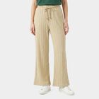 Ladies Beige Relaxed Fit Drawstring Waist Harem Pants, Beige, small