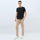 Men's Muted Beige Slim Fit Textured Jogger, गहरा पीला, small image number null