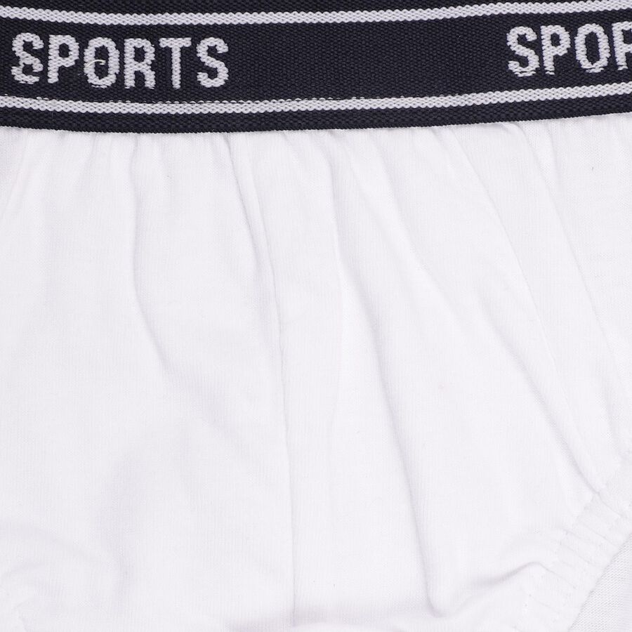 Boys' 100% Cotton Briefs, White, large image number null