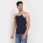 Cotton Solid Sleeveless Gym T-Shirt, Navy Blue, small image number null