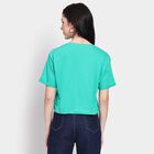 Ladies' 100% Cotton Crop  Top, Dark Green, small