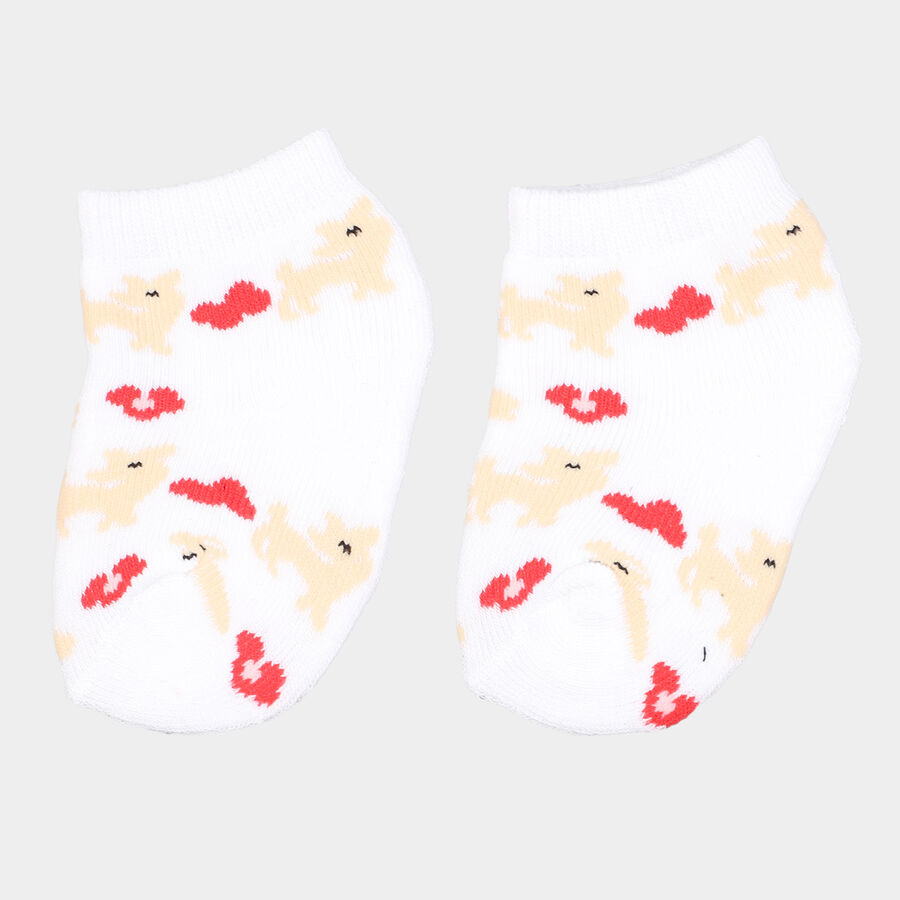 Infants Cotton Stripes Socks, White, large image number null