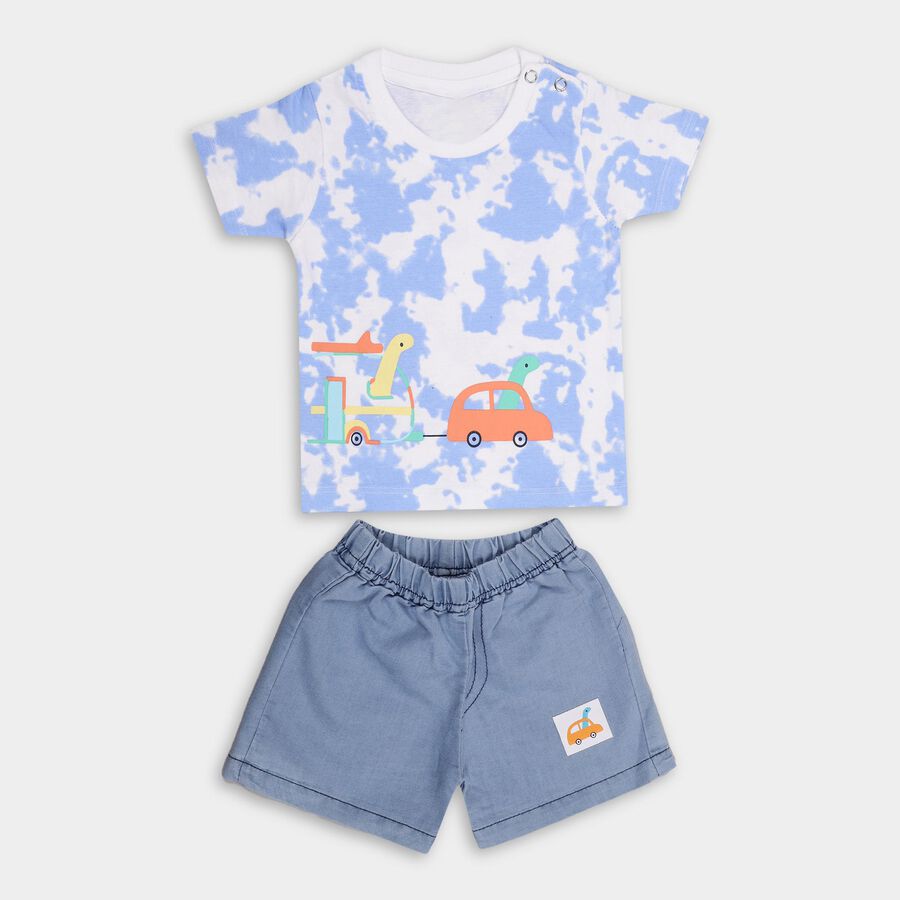 Infant Boys' 100% Cotton Baba Suit , मध्यम नीला, large image number null