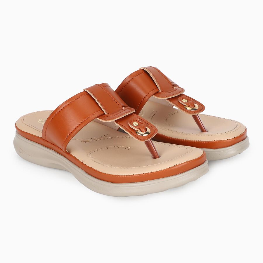 Ladies' Sandal, भूरा, large