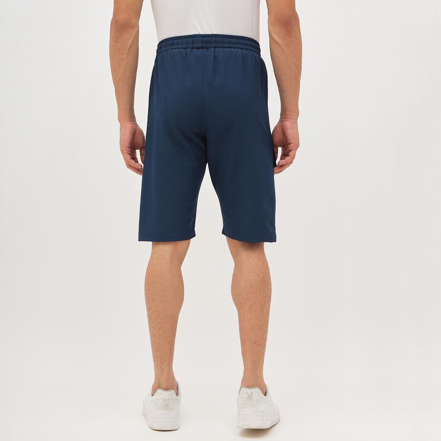 Men's Navy Blue Cargo Style Elastic Waist Jamaican Shorts, Mid Blue, large image number null