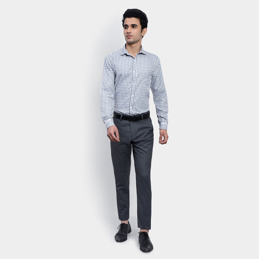 Checks Formal Shirt, Light Grey, large image number null