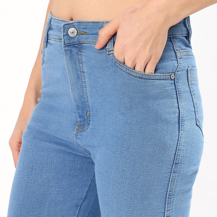 Women's Light Blue Straight Fit High-Rise Jeans, हल्का नीला, large image number null
